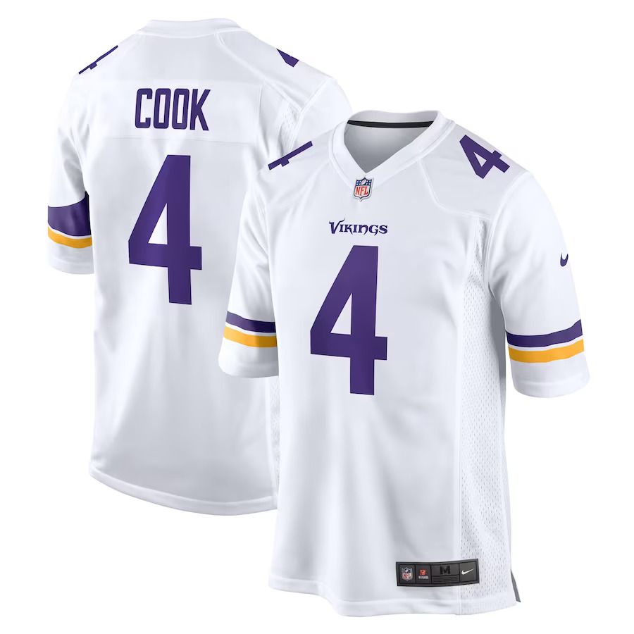 Men Minnesota Vikings #4 Dalvin Cook Nike White Game NFL Jersey